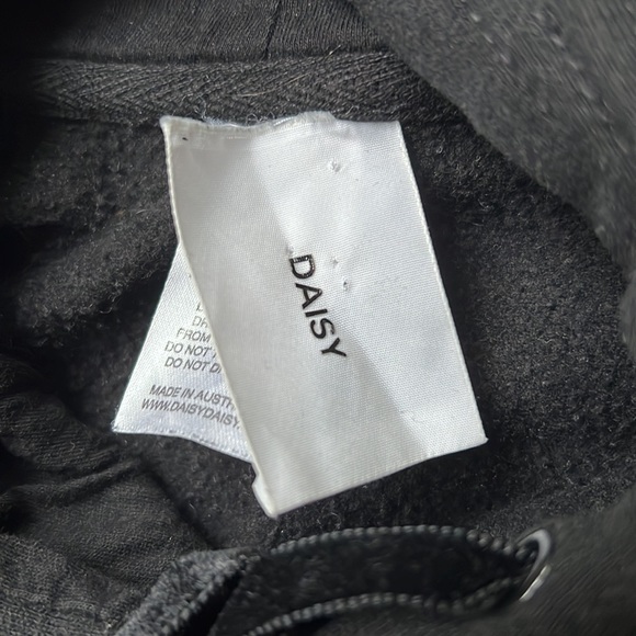 DAIAY DAISY TV limited edition black cropped gothic hoodie XS - Picture 2 of 3